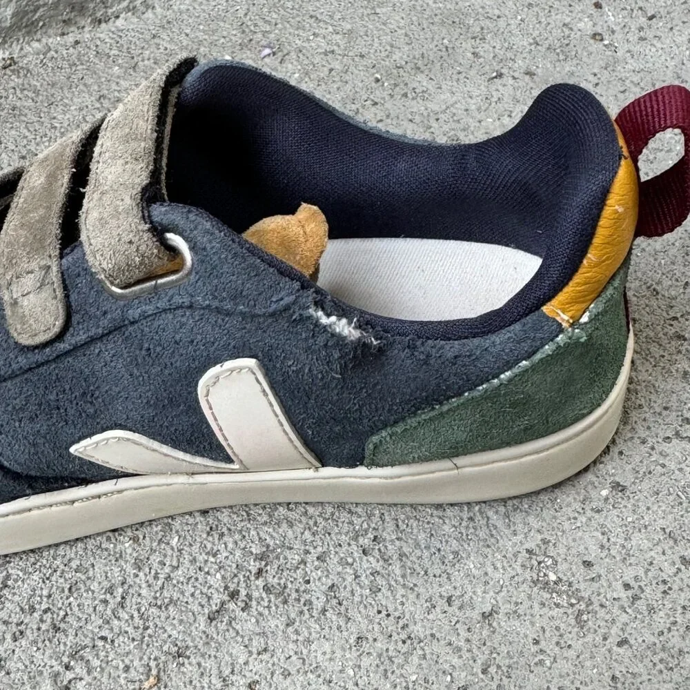 VEJA Multicolor V-10 Nautico Sneakers Boys 3 34 Colorblock Suede Shoes Sneaker - Picture 6 of 11